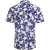 COOFANDY Mens Hawaiian Shirts Short Sleeve Casual Button Down Tropical Beach Shirt(B – Navy Blue / White Floral)