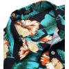 COOFANDY Mens Hawaiian Shirts Short Sleeve Casual Button Down Tropical Beach Shirt(Black / Green Leaf)