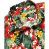 COOFANDY Mens Hawaiian Shirts Short Sleeve Casual Button Down Tropical Beach Shirt(Black / Red Floral)