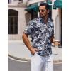 COOFANDY Mens Hawaiian Shirts Short Sleeve Casual Button Down Tropical Beach Shirt(Black / White Floral)