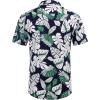 COOFANDY Mens Hawaiian Shirts Short Sleeve Casual Button Down Tropical Beach Shirt(Black / White Green Leaf)