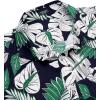 COOFANDY Mens Hawaiian Shirts Short Sleeve Casual Button Down Tropical Beach Shirt(Black / White Green Leaf)