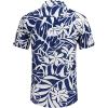 COOFANDY Mens Hawaiian Shirts Short Sleeve Casual Button Down Tropical Beach Shirt(Blue / White Floral)