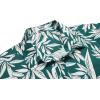 COOFANDY Mens Hawaiian Shirts Short Sleeve Casual Button Down Tropical Beach Shirt(Green / White Leaf)