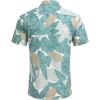 COOFANDY Mens Hawaiian Shirts Short Sleeve Casual Button Down Tropical Beach Shirt(Green / Yellow Leaf)