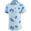 COOFANDY Mens Hawaiian Shirts Short Sleeve Casual Button Down Tropical Beach Shirt(Light Blue / Blue Floral)
