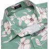 COOFANDY Mens Hawaiian Shirts Short Sleeve Casual Button Down Tropical Beach Shirt(Light Green / White Floral)