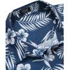 COOFANDY Mens Hawaiian Shirts Short Sleeve Casual Button Down Tropical Beach Shirt(Navy Blue / White Leaf)