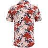 COOFANDY Mens Hawaiian Shirts Short Sleeve Casual Button Down Tropical Beach Shirt(Pink / Red Floral)