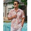 COOFANDY Mens Hawaiian Shirts Short Sleeve Casual Button Down Tropical Beach Shirt(Pink / White Floral)