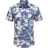 COOFANDY Mens Hawaiian Shirts Short Sleeve Casual Button Down Tropical Beach Shirt(Purple / White Floral)