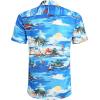 COOFANDY Mens Hawaiian Shirts Short Sleeve Casual Button Down Tropical Beach Shirt(Sea Blue)
