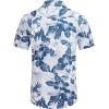 COOFANDY Mens Hawaiian Shirts Short Sleeve Casual Button Down Tropical Beach Shirt(White / Blue Floral)