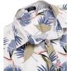 COOFANDY Mens Hawaiian Shirts Short Sleeve Casual Button Down Tropical Beach Shirt(White / Purple Leaf)