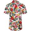 COOFANDY Mens Hawaiian Shirts Short Sleeve Casual Button Down Tropical Beach Shirt(White / Red Floral)