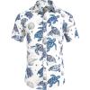 COOFANDY Mens Hawaiian Shirts Short Sleeve Casual Button Down Tropical Beach Shirt(White / Sea Turtles)