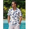 COOFANDY Mens Hawaiian Shirts Short Sleeve Casual Button Down Tropical Beach Shirt(White / Sea Turtles)