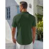 COOFANDY Men’s Henley Shirt Short Sleeve Stand Collar Summer Casual Beach Hippie T-Shirts(Army Green)