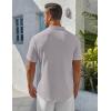 COOFANDY Men’s Henley Shirt Short Sleeve Stand Collar Summer Casual Beach Hippie T-Shirts(Light Grey)