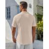 COOFANDY Men’s Henley Shirt Short Sleeve Stand Collar Summer Casual Beach Hippie T-Shirts(Light Khaki)