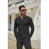 COOFANDY Men’s Henley Shirts Long Sleeve Casual Button Shirts Fashion Lightweight Pullover Shirts(All Black)