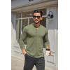 COOFANDY Men’s Henley Shirts Long Sleeve Casual Button Shirts Fashion Lightweight Pullover Shirts(Army Green)