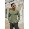 COOFANDY Men’s Henley Shirts Long Sleeve Casual Button Shirts Fashion Lightweight Pullover Shirts(Army Green)