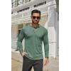 COOFANDY Men’s Henley Shirts Long Sleeve Casual Button Shirts Fashion Lightweight Pullover Shirts(Dark Green)
