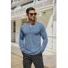 COOFANDY Men’s Henley Shirts Long Sleeve Casual Button Shirts Fashion Lightweight Pullover Shirts(Denim Blue)