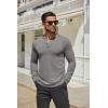 COOFANDY Men’s Henley Shirts Long Sleeve Casual Button Shirts Fashion Lightweight Pullover Shirts(Grey)