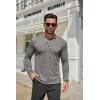 COOFANDY Men’s Henley Shirts Long Sleeve Casual Button Shirts Fashion Lightweight Pullover Shirts(Grey)
