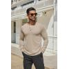 COOFANDY Men’s Henley Shirts Long Sleeve Casual Button Shirts Fashion Lightweight Pullover Shirts(Khaki)