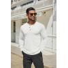 COOFANDY Men’s Henley Shirts Long Sleeve Casual Button Shirts Fashion Lightweight Pullover Shirts(White)