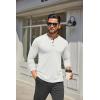 COOFANDY Men’s Henley Shirts Long Sleeve Casual Button Shirts Fashion Lightweight Pullover Shirts(White)