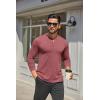 COOFANDY Men’s Henley Shirts Long Sleeve Casual Button Shirts Fashion Lightweight Pullover Shirts(Wine Red)