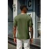 COOFANDY Men’s Henley Shirts Short Sleeve Casual Summer Basic T Shirt Soild Button Tee Top(A-army Green)