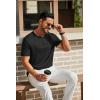 COOFANDY Men’s Henley Shirts Short Sleeve Casual Summer Basic T Shirt Soild Button Tee Top(A-black)