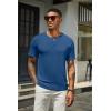 COOFANDY Men’s Henley Shirts Short Sleeve Casual Summer Basic T Shirt Soild Button Tee Top(A-dark Blue)