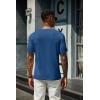 COOFANDY Men’s Henley Shirts Short Sleeve Casual Summer Basic T Shirt Soild Button Tee Top(A-dark Blue)