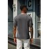 COOFANDY Men’s Henley Shirts Short Sleeve Casual Summer Basic T Shirt Soild Button Tee Top(A-dark Grey)