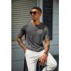 COOFANDY Men’s Henley Shirts Short Sleeve Casual Summer Basic T Shirt Soild Button Tee Top(A-dark Grey)