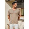 COOFANDY Men’s Henley Shirts Short Sleeve Casual Summer Basic T Shirt Soild Button Tee Top(A-khaki)