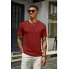 COOFANDY Men’s Henley Shirts Short Sleeve Casual Summer Basic T Shirt Soild Button Tee Top(A-wine Red)
