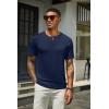 COOFANDY Men’s Henley Shirts Short Sleeve Casual Summer Basic T Shirt Soild Button Tee Top(B-2 Pack Black/Navy Blue)