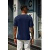 COOFANDY Men’s Henley Shirts Short Sleeve Casual Summer Basic T Shirt Soild Button Tee Top(B-2 Pack Black/Navy Blue)