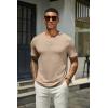 COOFANDY Men’s Henley Shirts Short Sleeve Casual Summer Basic T Shirt Soild Button Tee Top(B-2 Pack Navy Blue/Khaki)