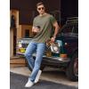 COOFANDY Men’s Henley Shirts Short Sleeve Casual Tee Summer Button Henley Soild T Shirts(Army Green)