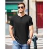 COOFANDY Men’s Henley Shirts Short Sleeve Casual Tee Summer Button Henley Soild T Shirts(Black)