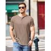 COOFANDY Men’s Henley Shirts Short Sleeve Casual Tee Summer Button Henley Soild T Shirts(Khaki)