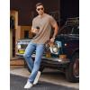 COOFANDY Men’s Henley Shirts Short Sleeve Casual Tee Summer Button Henley Soild T Shirts(Khaki)